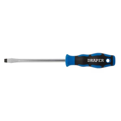 Image of Draper Soft Grip Plain Slot Screwdriver, 8.0 x 150mm