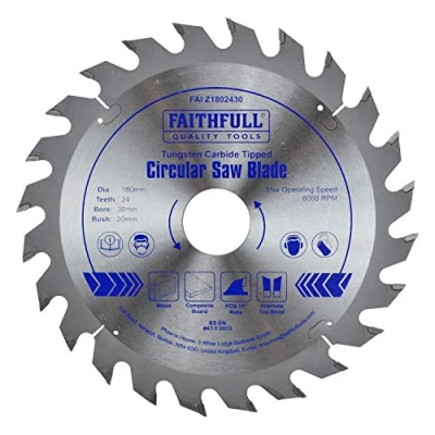 Image of Faithfull FAIZ1802430 TCT Circular Saw Blade 180 mm x 30 Bore 24 Teeth