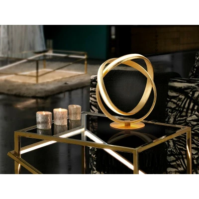 Image of Lazas Integrated LED Table Lamp, Gold Leaf