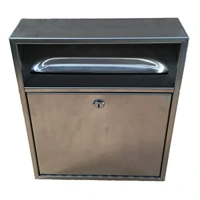 Image of Cigarette Cig bin Large Size Wall Mounted Stainless Steel cigar ideal for Pubs Restaurants Bars Clubs Offices Businesses Cafe Smoking Shelters Easy to Empty (1x bin)