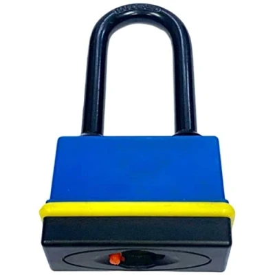 Image of Heavy Duty Padlock Long Shackle 40 60mm Waterproof 3 Keys Security Outdoor Shed (Blue, Short)