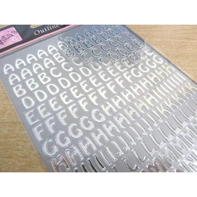 Image of Small Shiny Silver Sticky Adhesive Letters, Alphabet A Z, Labels Stickers for Craft