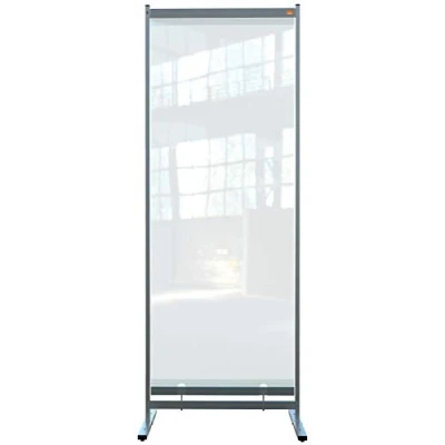 Image of Nobo Desk Screen, 2 m High Clear PVC Room Divider, Premium Plus, 800 x 2000 mm, 1915552