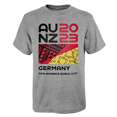 Image of Official 2023 Women&#039;s Football World Cup Adult Supporter&#039;s T Shirt, Germany, Grey, Small
