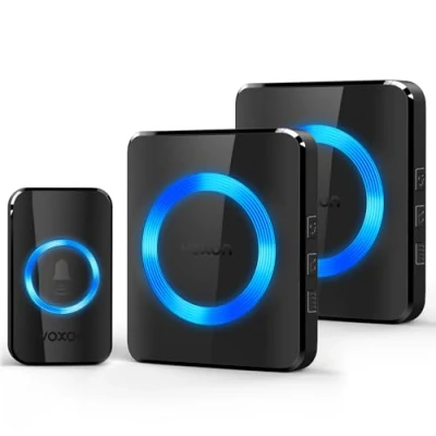 Image of Wireless Doorbell, VOXON Door Bells Cordless with 2 Receivers IP65 Waterproof Plug in Bell Battery Operated, 1300ft Long Range Chime Kit LED Flash, 4 Volume Levels, 38 Melodies