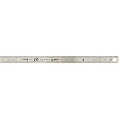 Image of FACOM Dela.1051.200 Series Dela.1051 Stainless Steel Ruler, 2 Sides, 200 mm Length