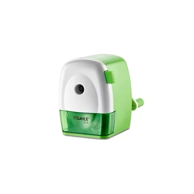 Image of Dahle 133 Manual Standard and Oversized Pencil Sharpener Adjustable Point, Shavings Cup, Mounting Clamp for Home Office Use Green White
