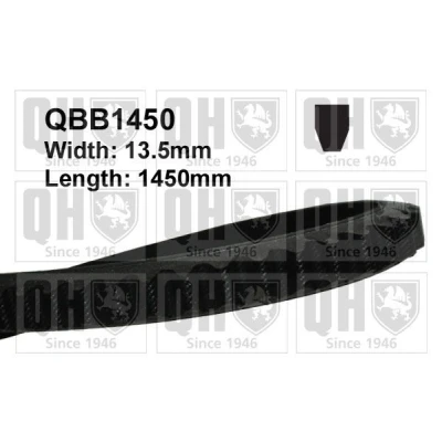 Image of 1136712110, 1136712120, 9136713310 V Belt QUINTON HAZELL QBB1450 13mm 1450mm ISUZU: Trooper II Off Road, I Road
