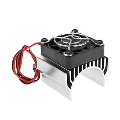 Image of VGOL RC Motor Heat Sink with Cooling Fan for 540 550 3650 3660 Model Car Remote Control Replacement Part Aluminum Alloy Silver