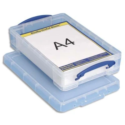 Image of Really Useful Re Usable Storage Boxes, Stackable 4 Litre Boxes (6 Boxes)