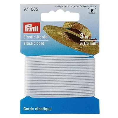 Image of Prym Elastic Cord, Polyester blend, White, 9.3 x 5.7 0.5 cm