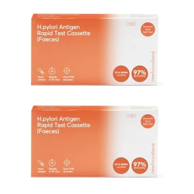 Image of Advanced Stomach Ulcer Test Kit 2 Pack Detection Strips Early Diagnosis &amp; Monitoring H Pylori Results in Under 5 Minutes PH Indicator CE Certified Urine