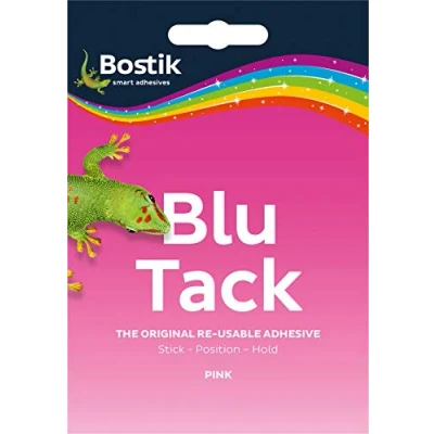 Image of 2 x Bostik bostick original blu blue pink tack adhesive glue handy Pack approx 60g 801608 new of