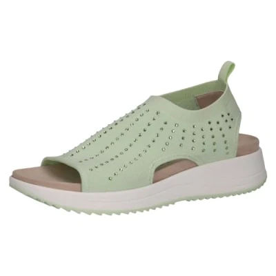 Image of CAPRICE Women&#039; 9 28706 42 Flat Sandal, Lt Green Knit, 4.5 UK