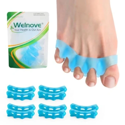 Image of Welnove Toe Separators for Women, Spacers, Straightener Women Men Bunion Corrector Stretcher Hammertoe Yoga Practice,Small(5 Pair)