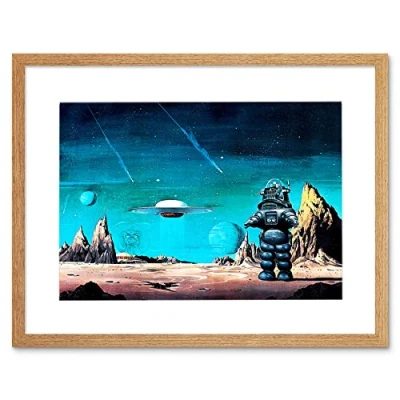 Image of Wee Blue Coo Film Robby Robot Forbidden Planet Space Stars Frame Art Print Picture F12X551