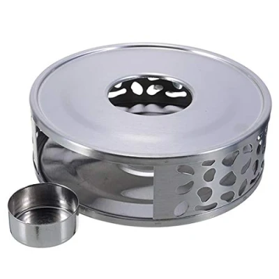 Image of Tea Warmer, Stainless Steel Teapot Warmer Base with Light Holder, Coffee Food Tealight Holder for Borosilicate Glass Teapots