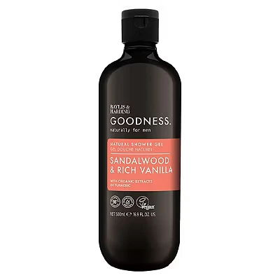 Image of Baylis &amp; Harding Men&#039;s Natural Shower Gel 500 ml Goodness Sandalwood Vanilla Vegan