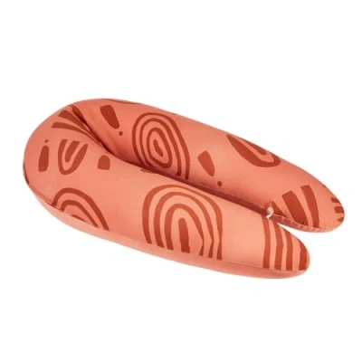 Image of Babymoov B.LOVE Organic Cotton Pregnancy Pillow and Maternity Nursing Support Pillow, TOXPROOF OEKO TEX Certified, Terracotta