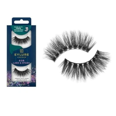 Image of Eylure Eco Lash &amp; Stash False Eyelashes Double Date (Vegan Faux Mink)
