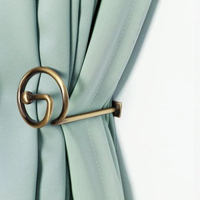 Image of CHIMEI Curtain Holdbacks Window Drape Holder Hook Tieback for Sheer and Blackout Panels Decorative Draperies Metal Set of 4 Bronze, Bronze