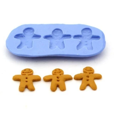 Image of MyTinyWorld Dolls House Miniature 3 Piece Gingerbread Men Silicone Mould