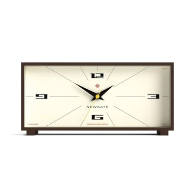 Image of NEWGATE® Thunderbird Silent Sweep Mantel Clock No Tick Noise Mid Century Modern Living Room Office Desk Designer (Mocha Brown)