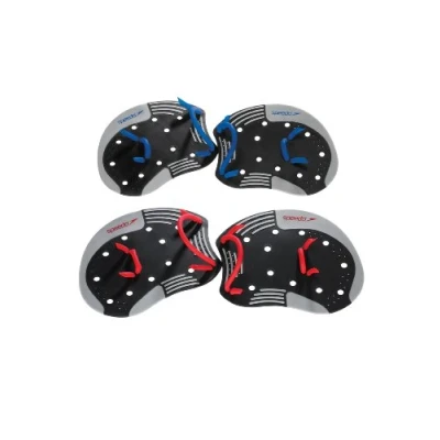 Image of Speedo Unisex Swim Training I.M. Tech Paddles,Black/Red,Medium Large
