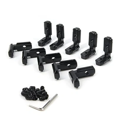 Image of Zeberoxyz 10PCS Black L Shape Joint Corner Bracket, 3030 Series 90 Degree Aluminum Profile Interior with M6 Screws for 8mm Slot Extrusion (3030 Bracket Black)