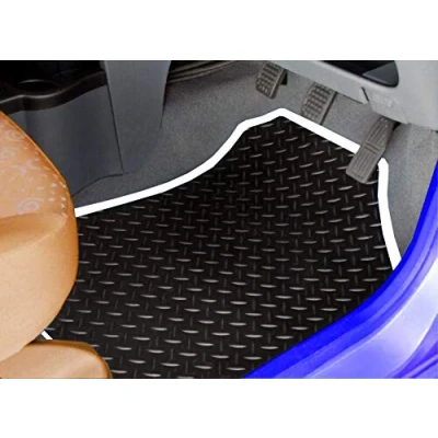 Image of HMS TAILORED TO FIT Dacia Duster (2013 2018) PREMIUM GENUINE EXACT RUBBER CAR MATS MAT + WHITE TRIM