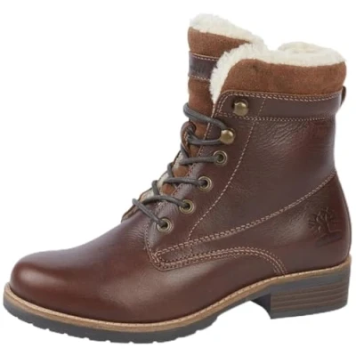 Image of Miss Shoes Women&#039;s Warm Faux Fur Lined Ankle Boots (Dark Brown, UK Footwear Size System, Adult, Women, Numeric, Medium, 6)