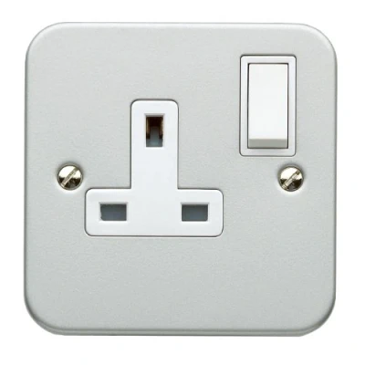 Image of Superswitch Metalclad SW80 13 amp 1 Gang Double Pole Switch Socket