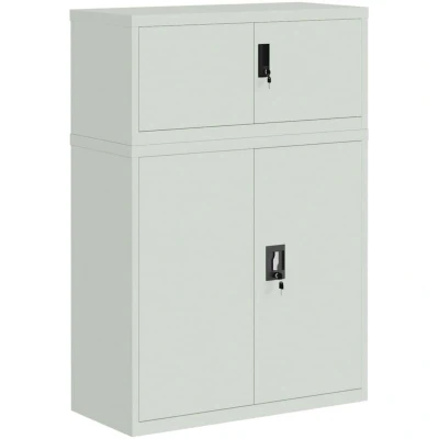 Image of vidaXL File Cabinet Light Grey 90x40x130 cm Steel