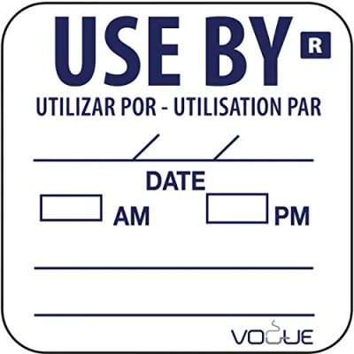 Image of Vogue E150 Use By Labels (Pack of 1000), 25mm