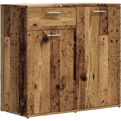 Image of vidaXL Sideboard Old Wood 80x36x75 cm Cabinet, Brown Storage Unit, Engineered for Living Room/Bedroom, Flexible Design with Ample