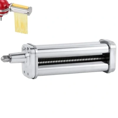 Image of Pasta Roller Cutter Attachment, Stainless Steel Sheet Spaghetti Noodle Pressing Accessories Maker Machine Parts for KitchenAid Stand Mixer (Spaghetti 1.6mm)