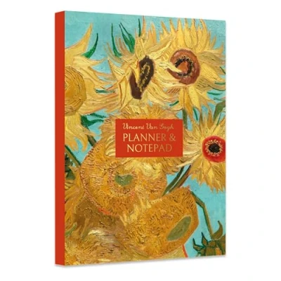 Image of A5 Planner and Notepad with Sticky Notes Van Gogh Sunflowers Design