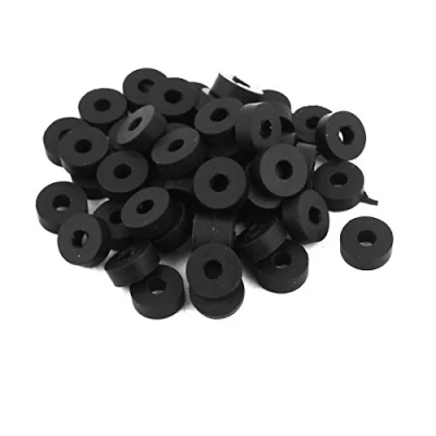 Image of Sourcingmap Rubber Flat Washers 11mm OD 4mm ID Thickness for Faucet Pipe Water Hose, Pack of 50