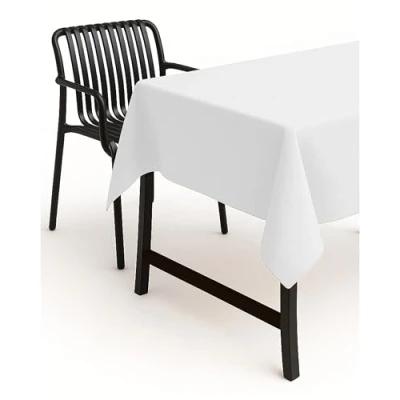 Image of TextilDepot24 Garden Tablecloth, Linen Look, Lotus Effect Fabric, Stain Protection, Non Iron, White, 160 x 220 cm oval