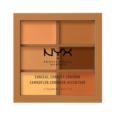 Image of NYX Professional Makeup Conceal, Correct, Contour Palette, With Six Shades in Each Set, Creamy Textures, Shade: Deep