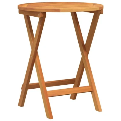 Image of vidaXL Folding Garden Table Round Ø60x72 cm Solid Wood Acacia