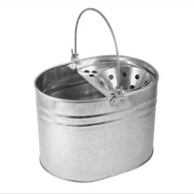Image of BS HEAVY DUTY METAL MOP BUCKET GALVANISED STRONG 16 LITRE CAPACITY FOR CLEANING NEW