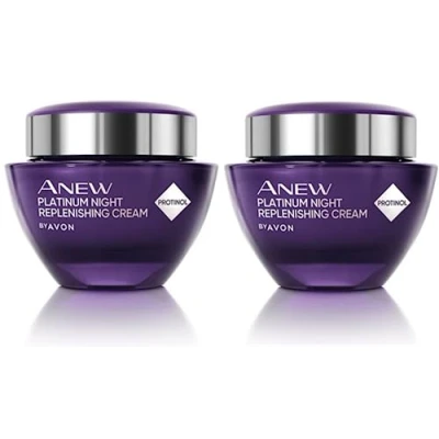 Image of Pack of 2 Anew Platinum Night Replenishing Cream with Protinol 50ml