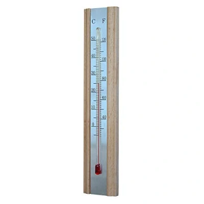 Image of Thermometer Wall Beech Silver 200mm