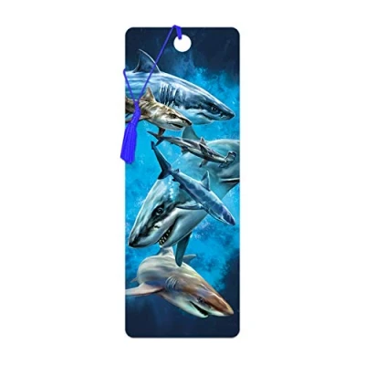 Image of 3D LiveLife Bookmark Shark Swim from Deluxebase. A with lenticular Artwork Licensed Renowned Artist Tami Alba