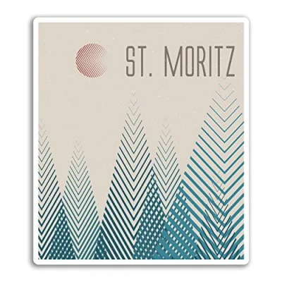 Image of 2 x 10cm St Moritz Switzerland Vinyl Stickers Sticker Laptop Luggage #20031 (10cm Tall)