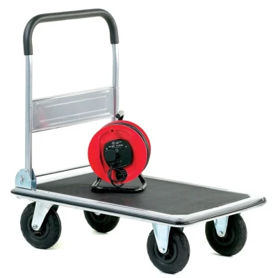 Image of Large Folding Trolley; 907 x 608 925; Castors; Light Grey/Blue