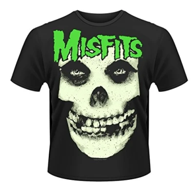 Image of Plastic Head Men&#039;s Misfits Glow Jurek Skull T Shirt, Black, X Large