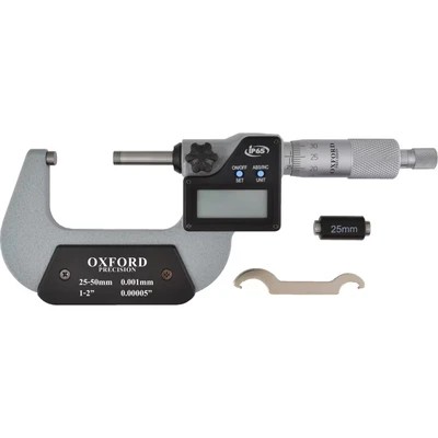 Image of Oxford 25 50mm/1 2&quot; IP65 Digital External Micrometer