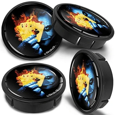 Image of SkinoEu 4 x 60mm ABS Car Alloy Wheel Centre Universal Rims Hub Center Caps Auto Tuning Logo Emblem Black Joker Poker Cards CX 21